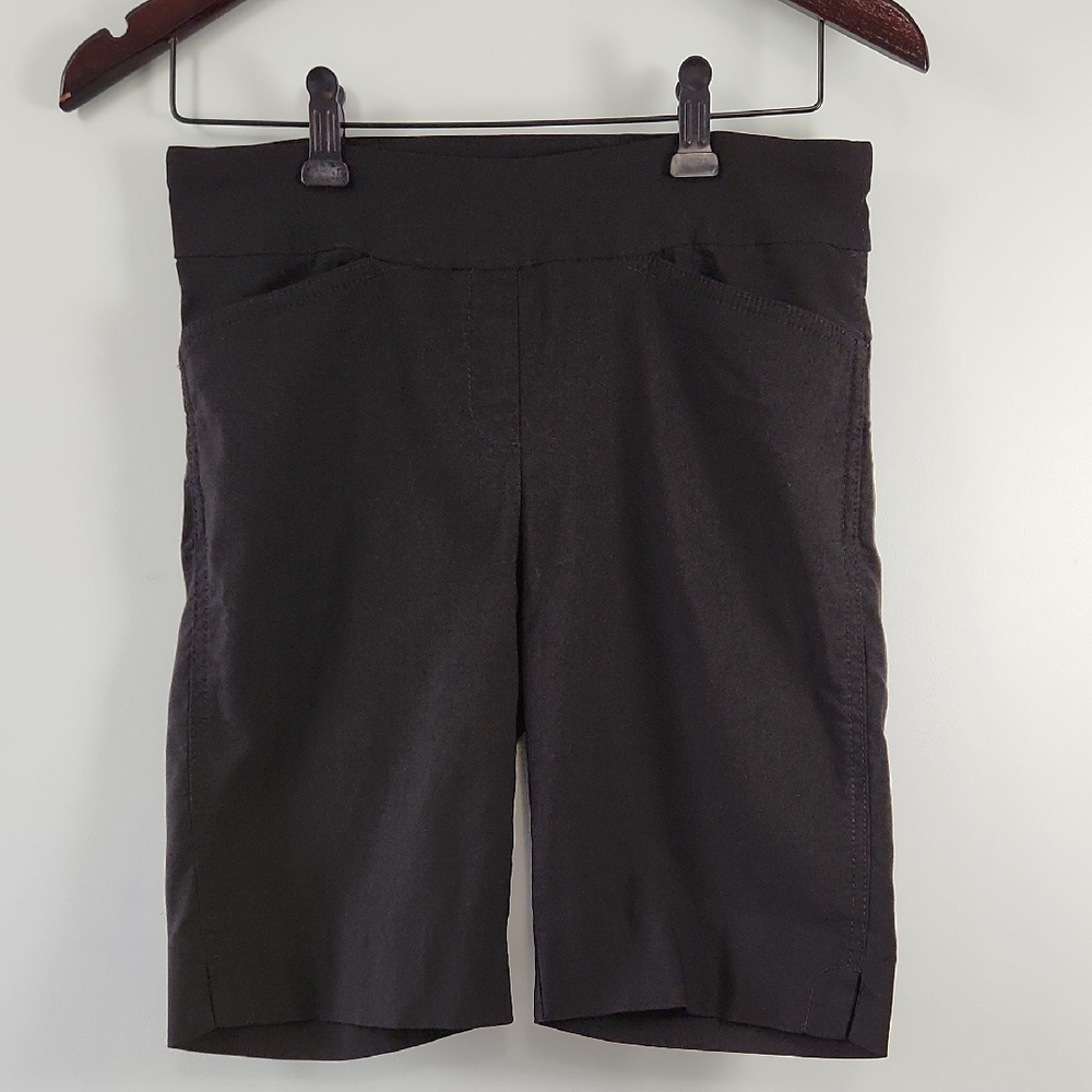 Hilary Radley Women’s Black Pull-On Bermuda Shorts